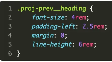 BEM naming convention live code example — .proj-prev__heading