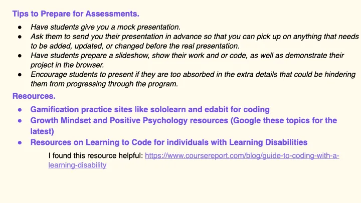 Tips to Prepare for Assessments