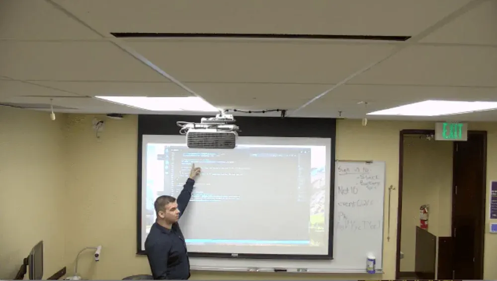 Jonathan Root teaching web development at UW bootcamp